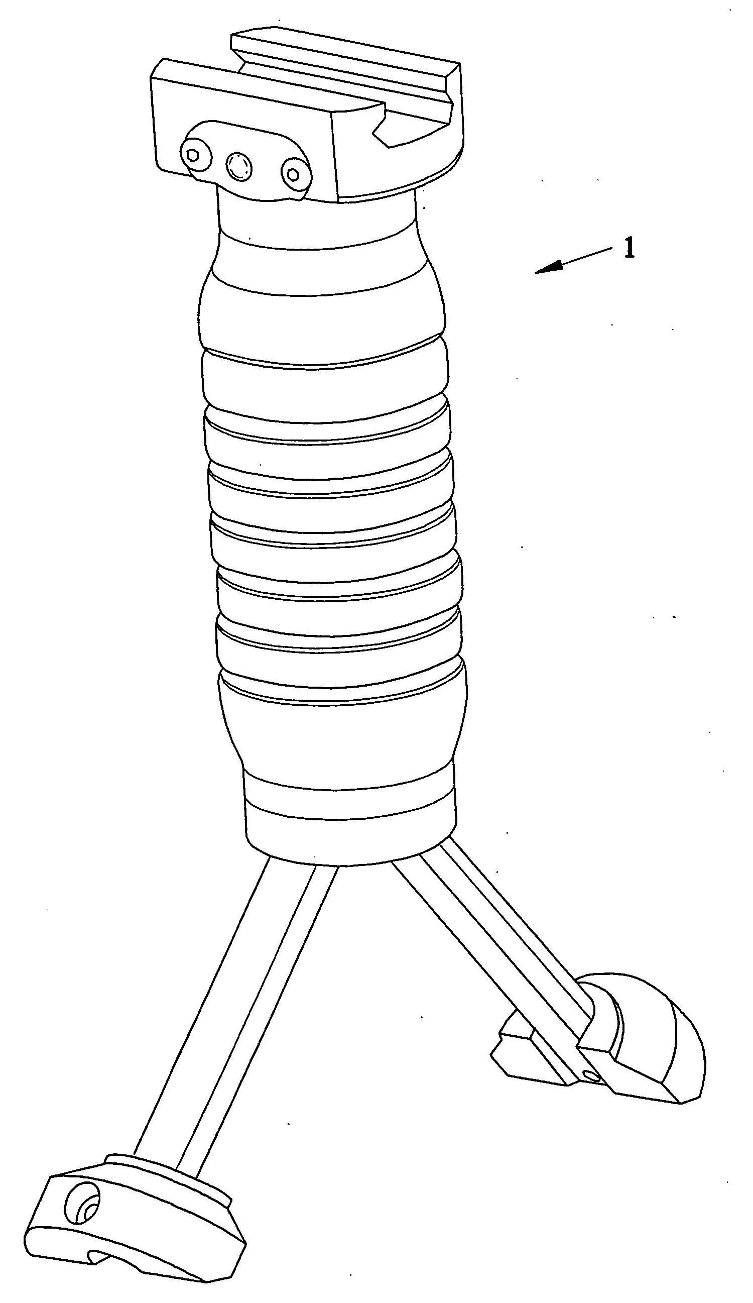 Vertical fore grip with bipod