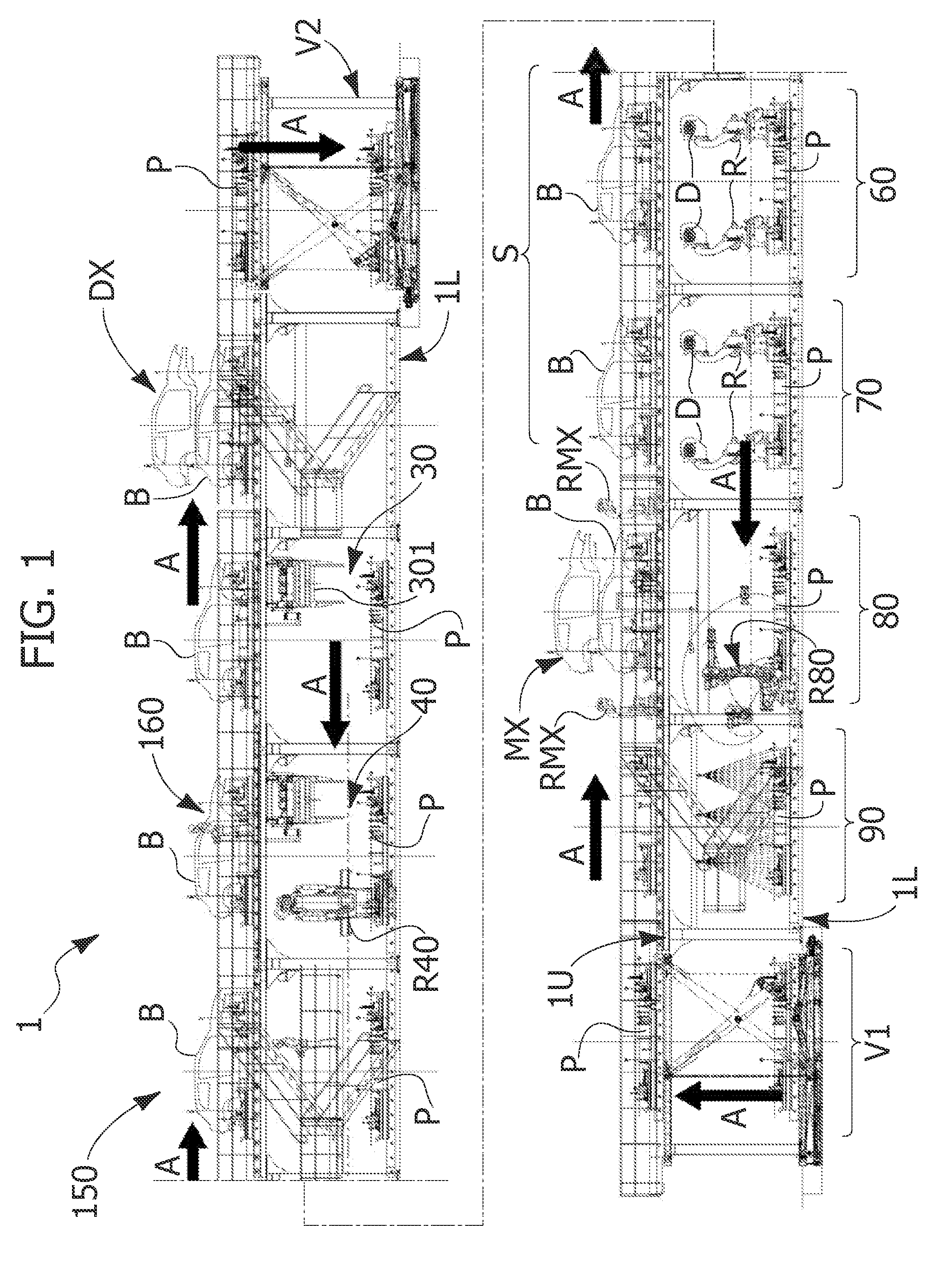 Plant for Assembling Mechanical Parts on Bodies of Motor-Vehicles