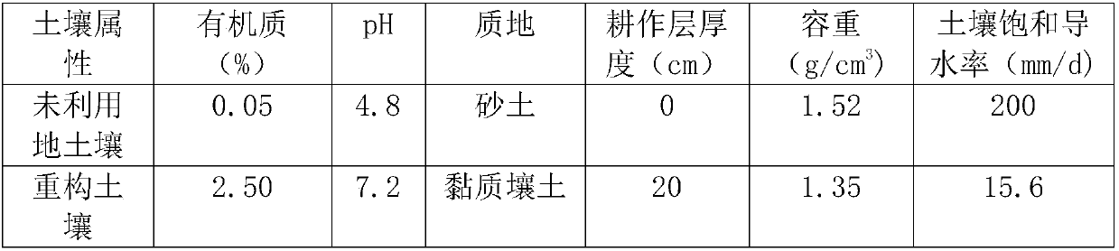 Method for organic reconstruction of soil body when paddy field is reclaimed