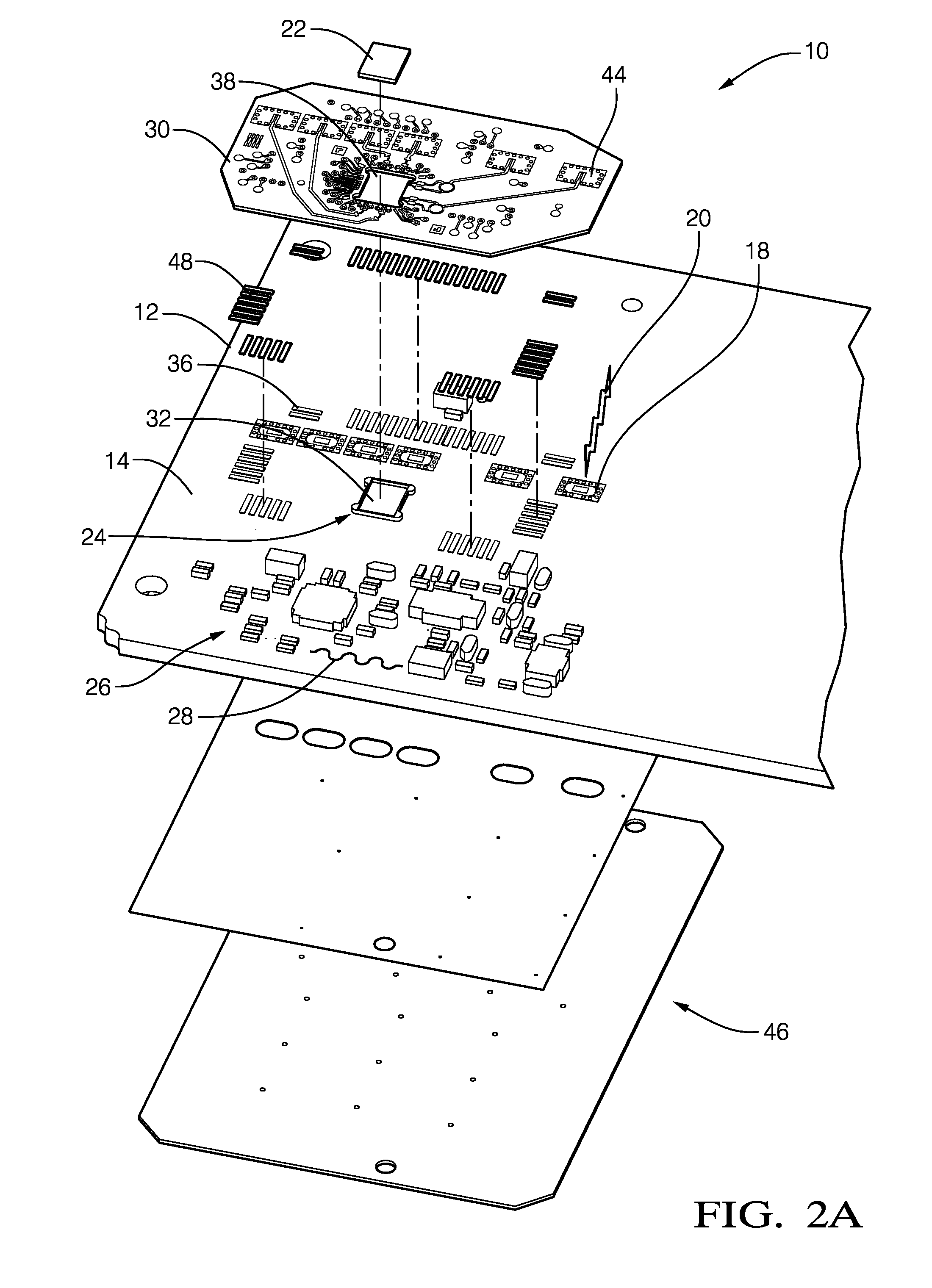 Circuit board assembly with high and low frequency substrates