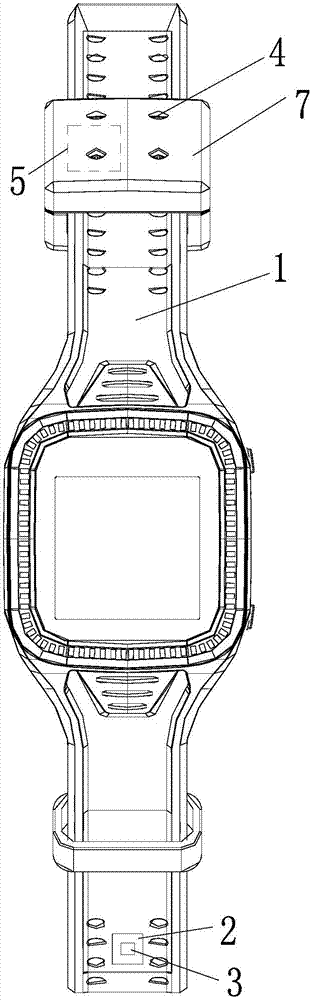 Detaching-preventing watchband based on Hall switch