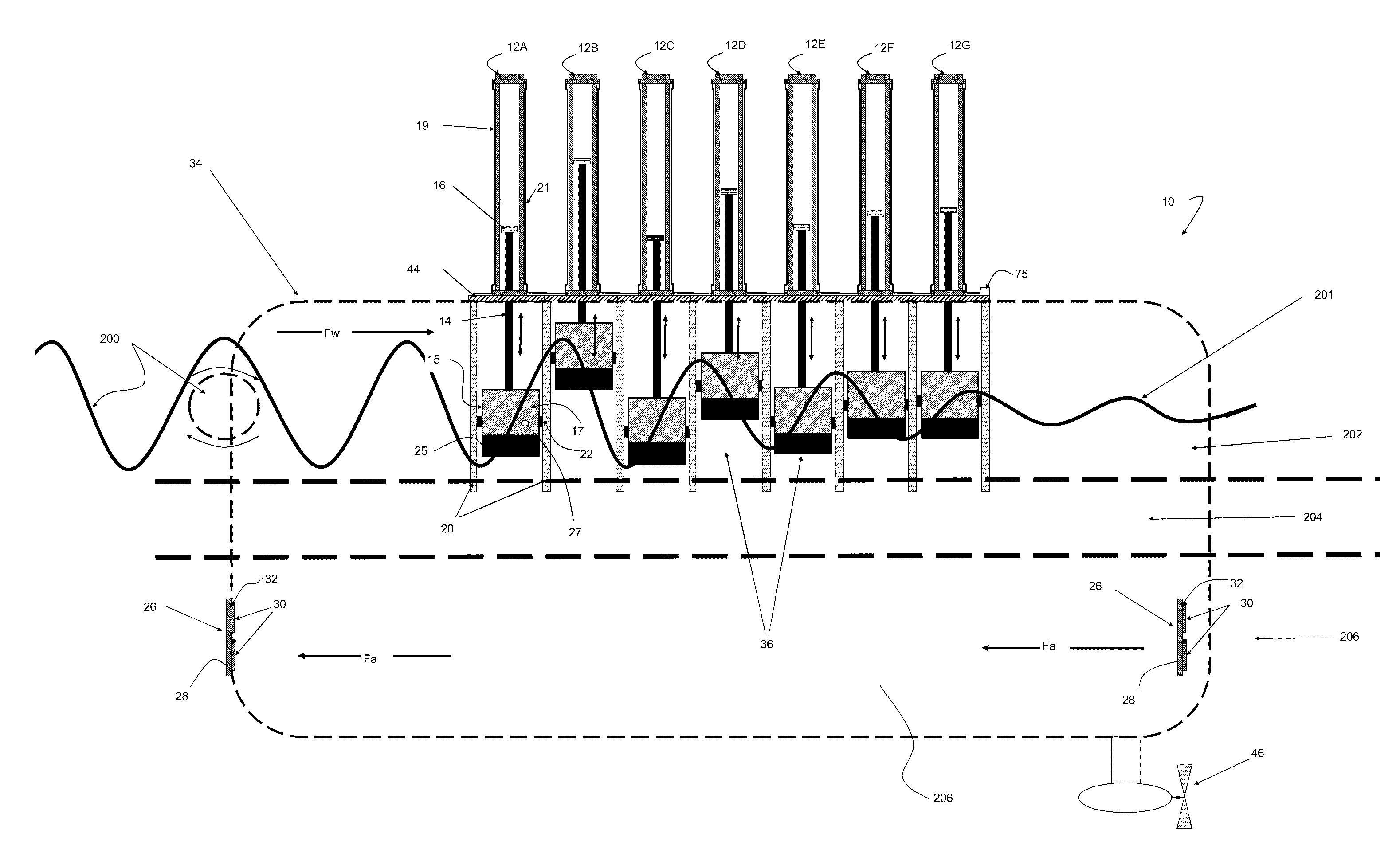 Wave energy harvesting and hydrogen-oxygen generation systems and methods