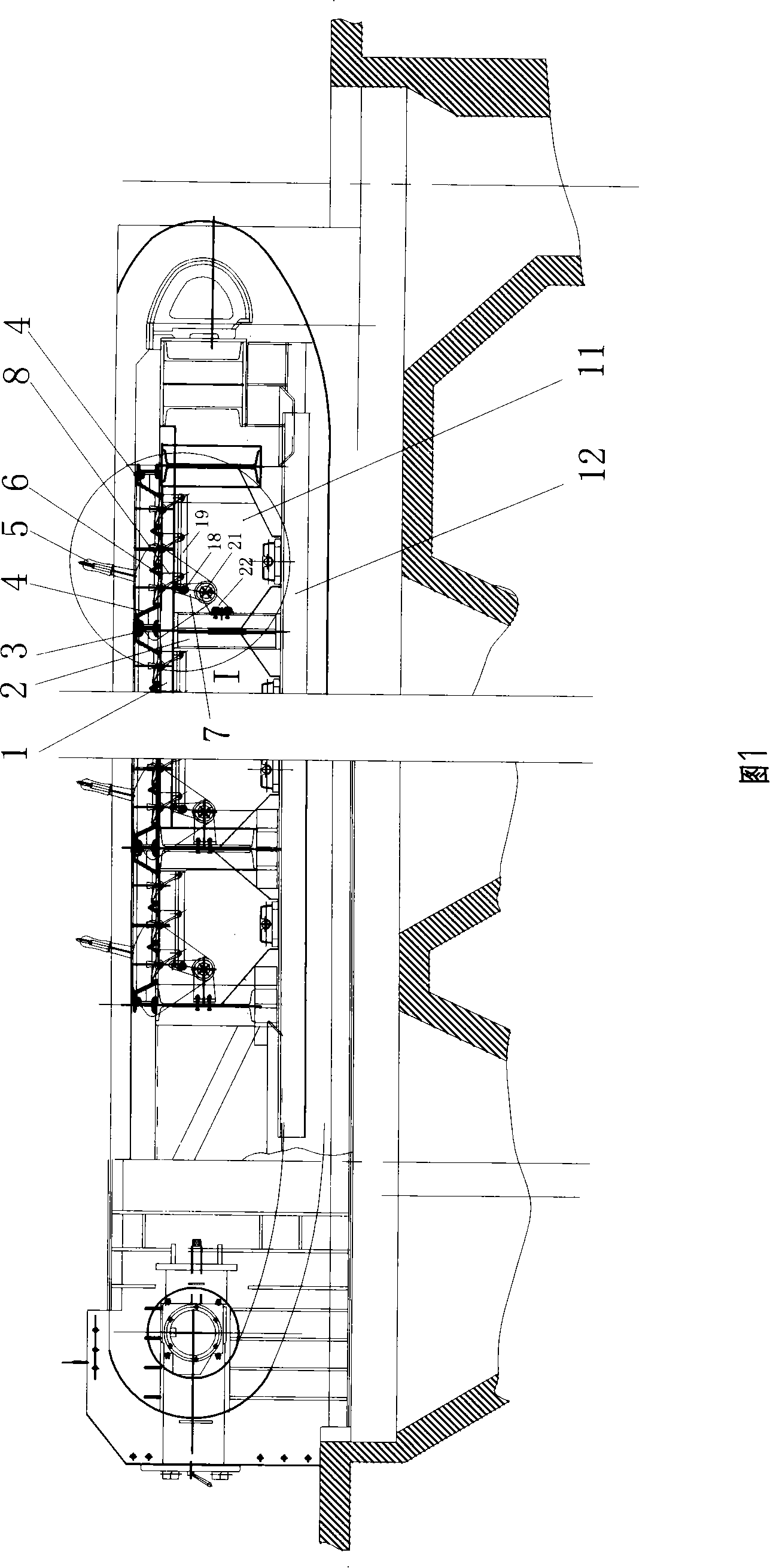 Large wind barn small air scoop crossbeam type chain-grate