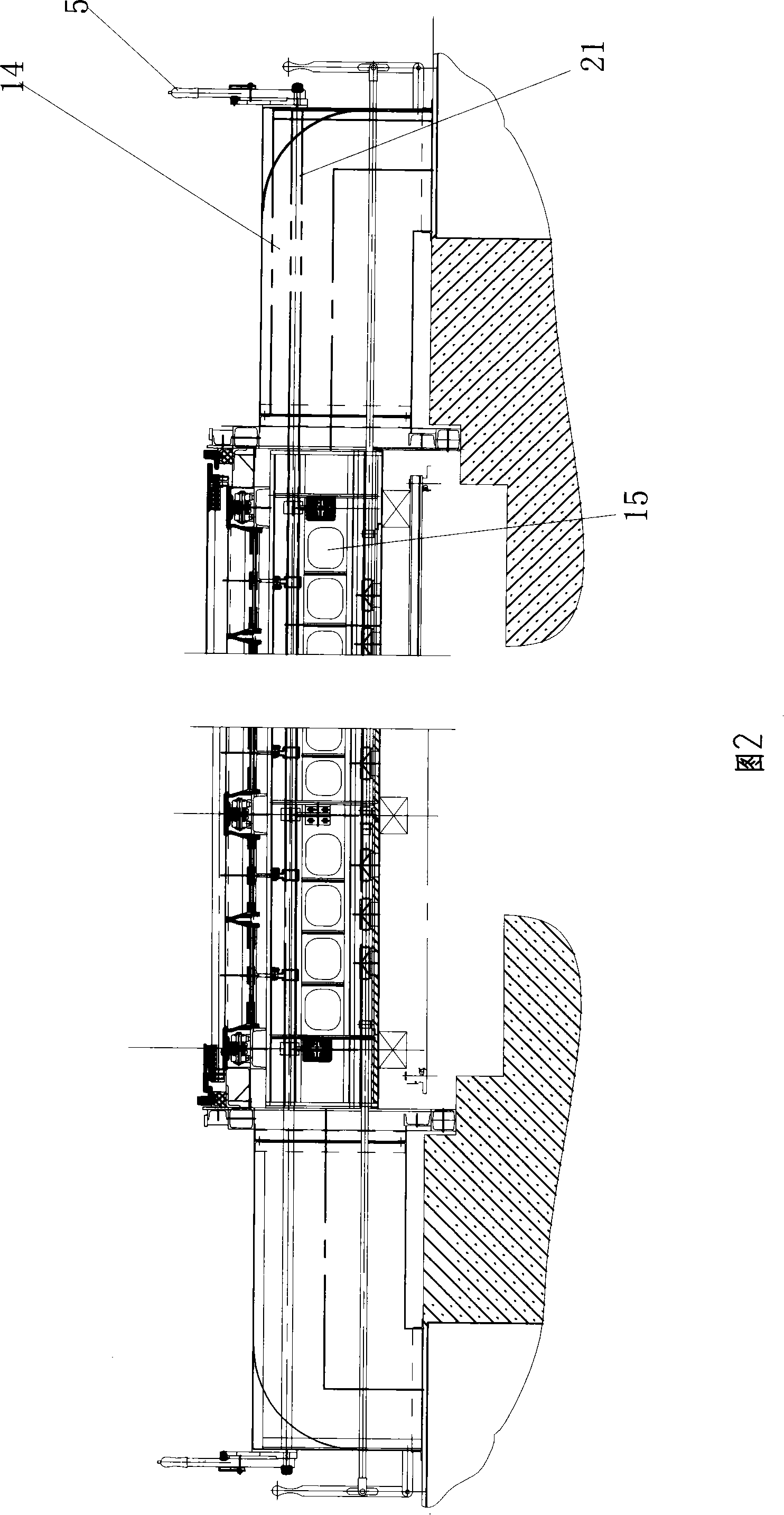 Large wind barn small air scoop crossbeam type chain-grate