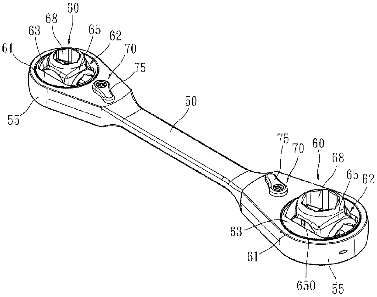 Multi-size ratchet wrench