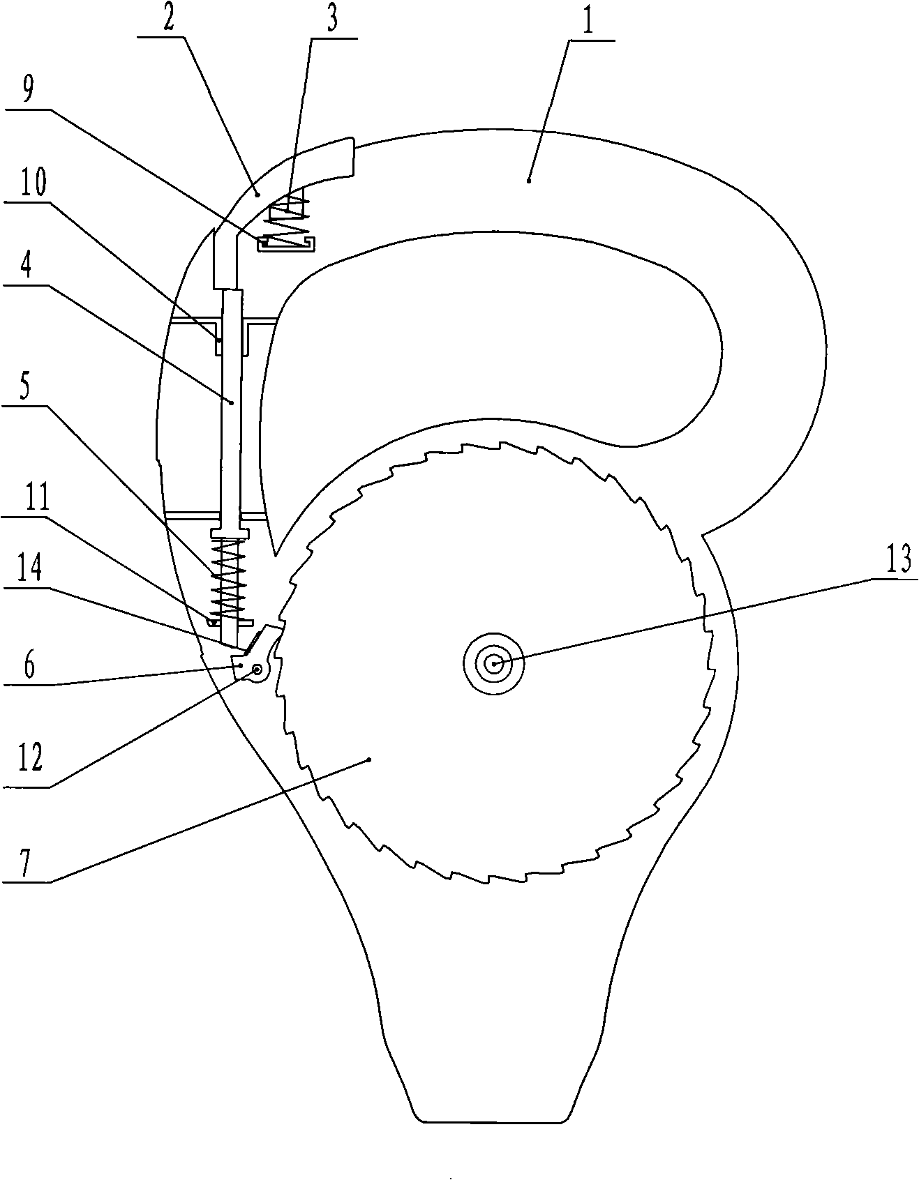 Structure of long ruler push-button