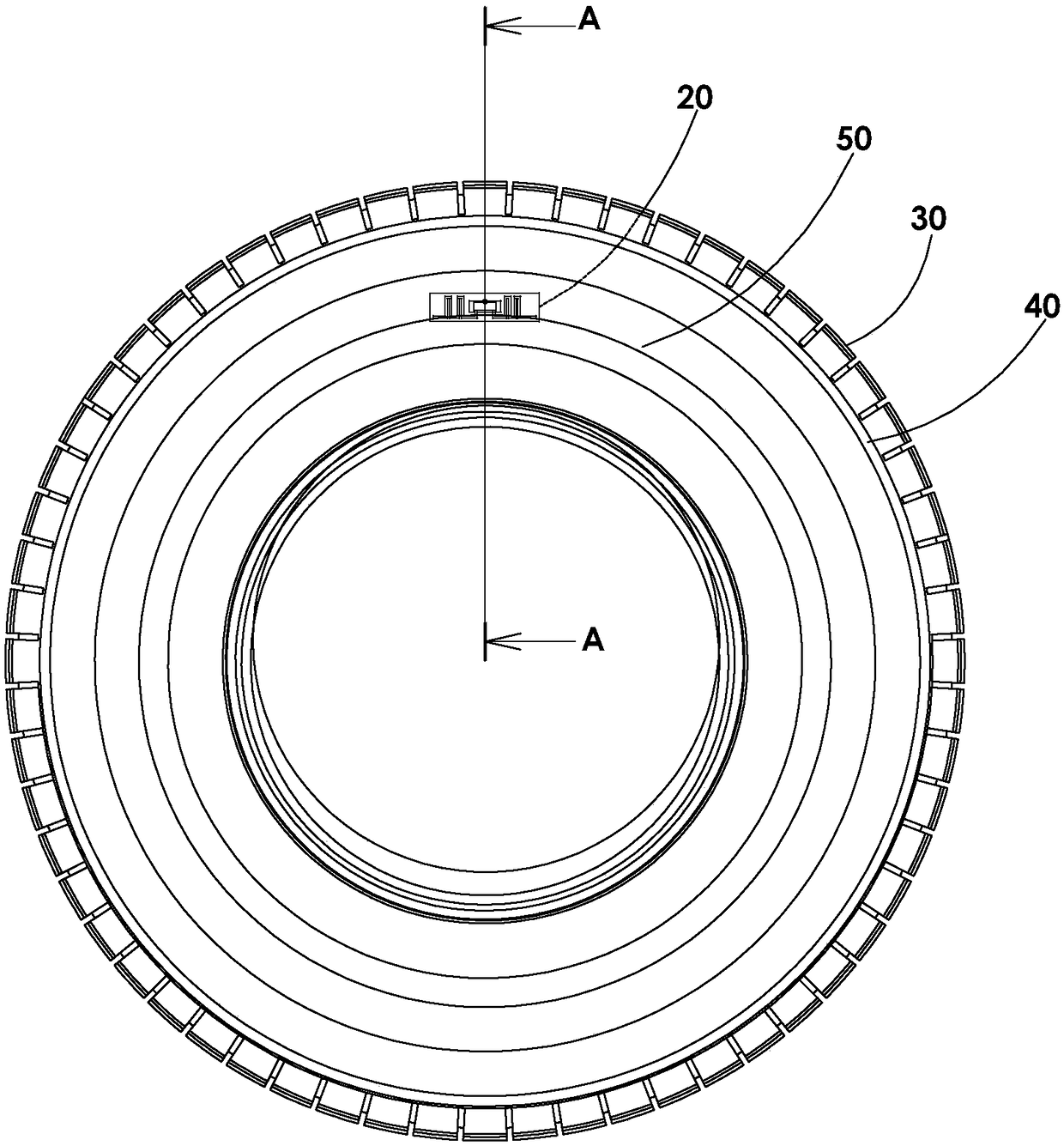 Long-distance radio frequency electronic identification structure for tires