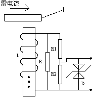 Lightning current monitoring system for low-voltage electric transmission line