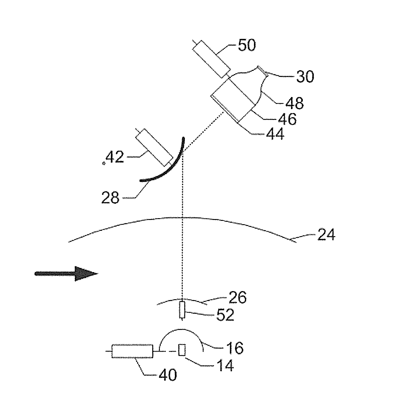 Light ranging with moving sensor array