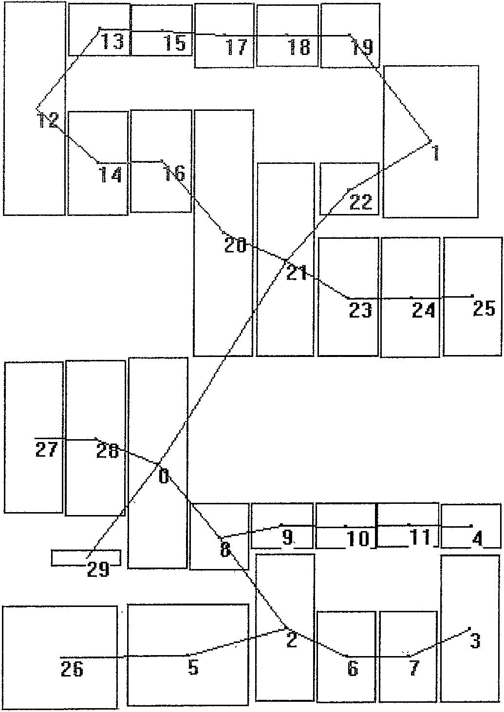 Method for conducting words reading sequence recovery for newspaper pages