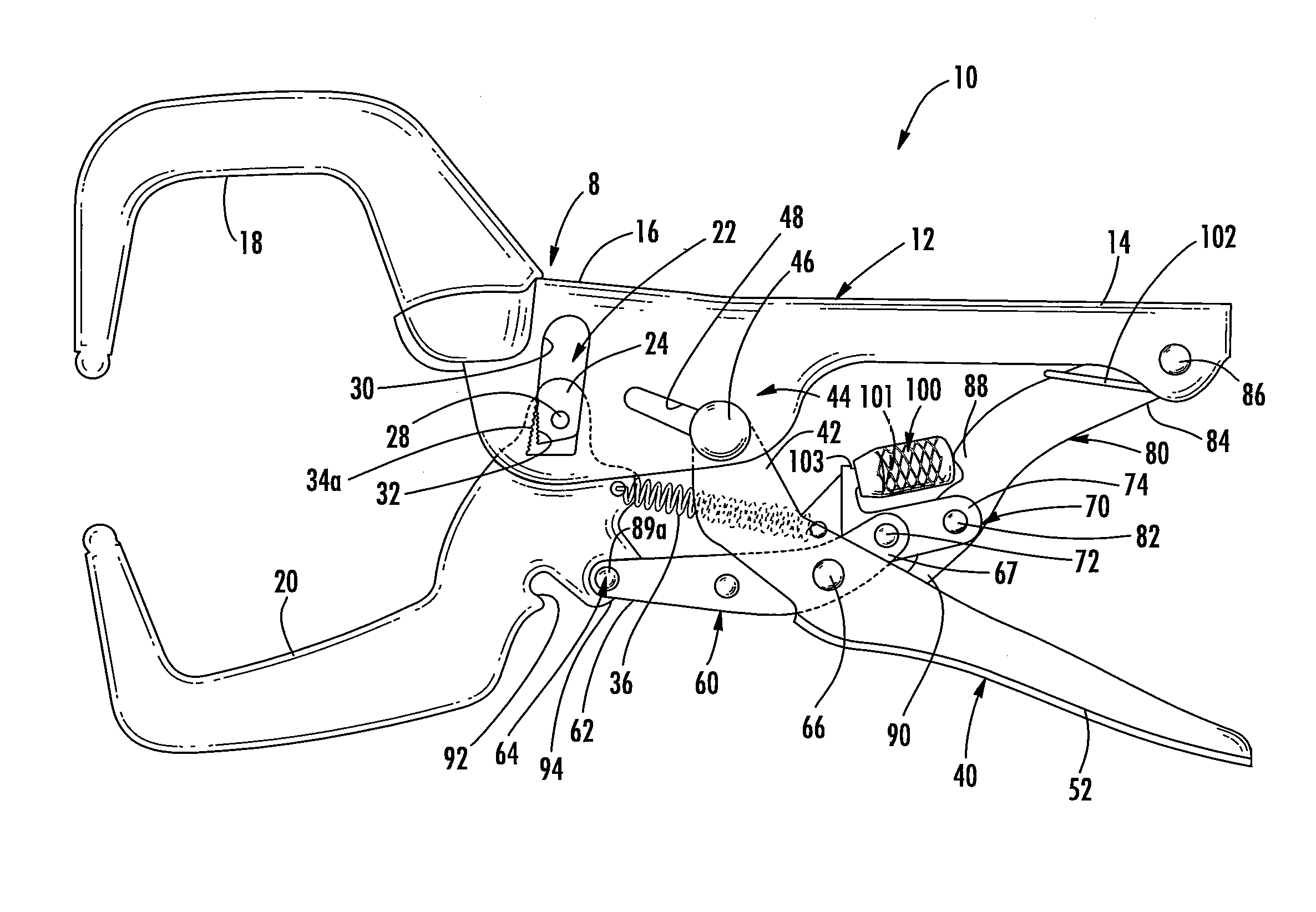 Self-adjusting locking pliers