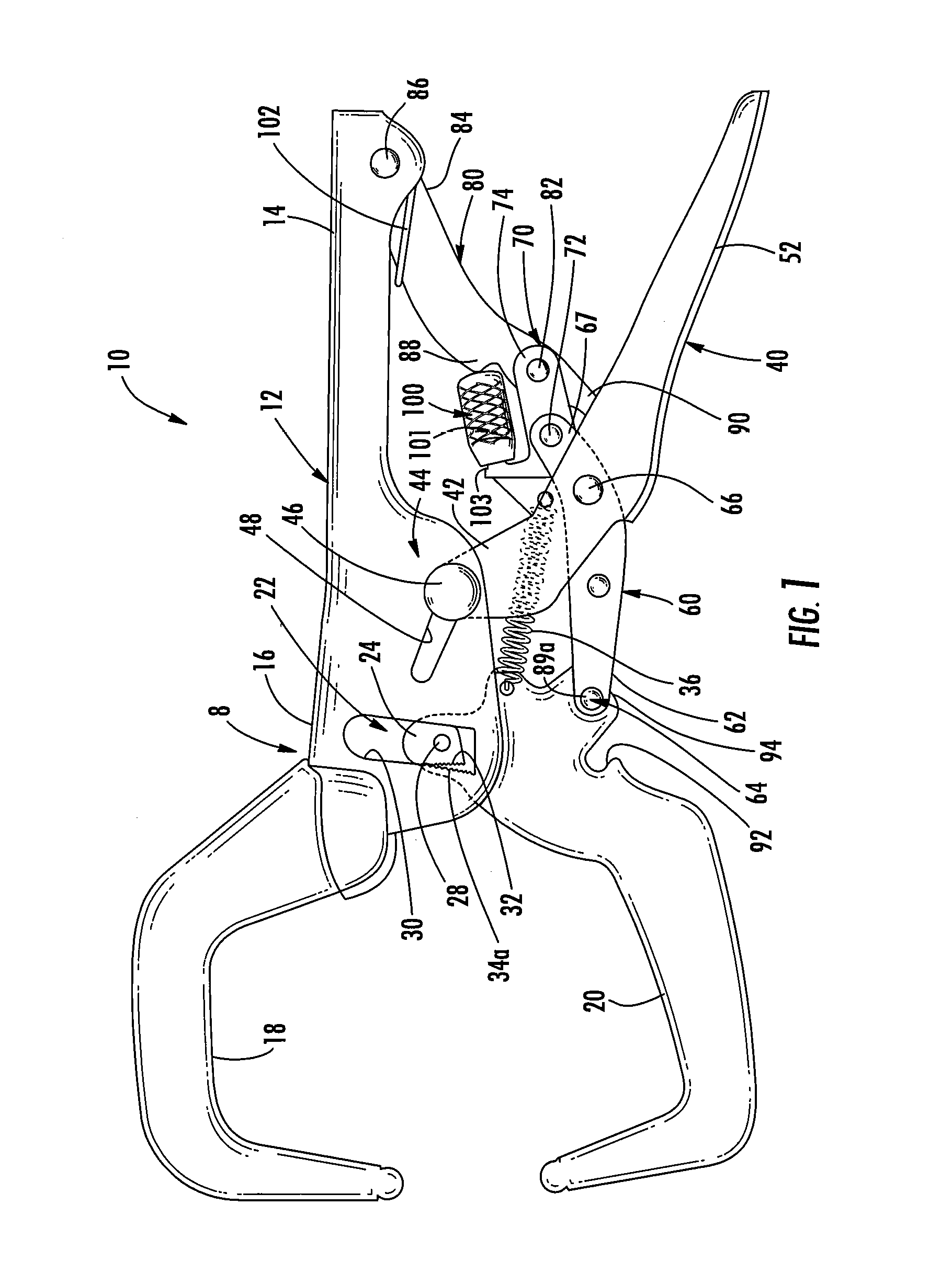 Self-adjusting locking pliers