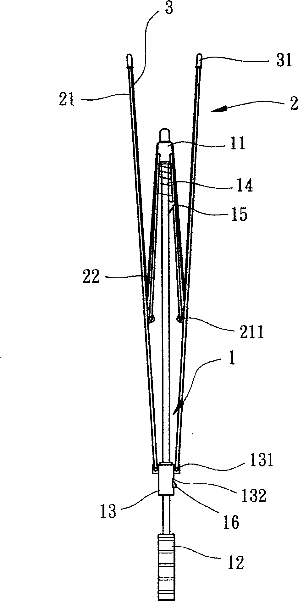 Outside folding umbrella structure