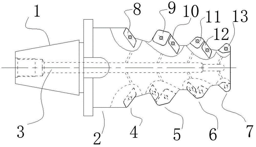 Re-constructable formed milling cutter for fine machining of circular-arc-shaped curved mortise of wheel disc