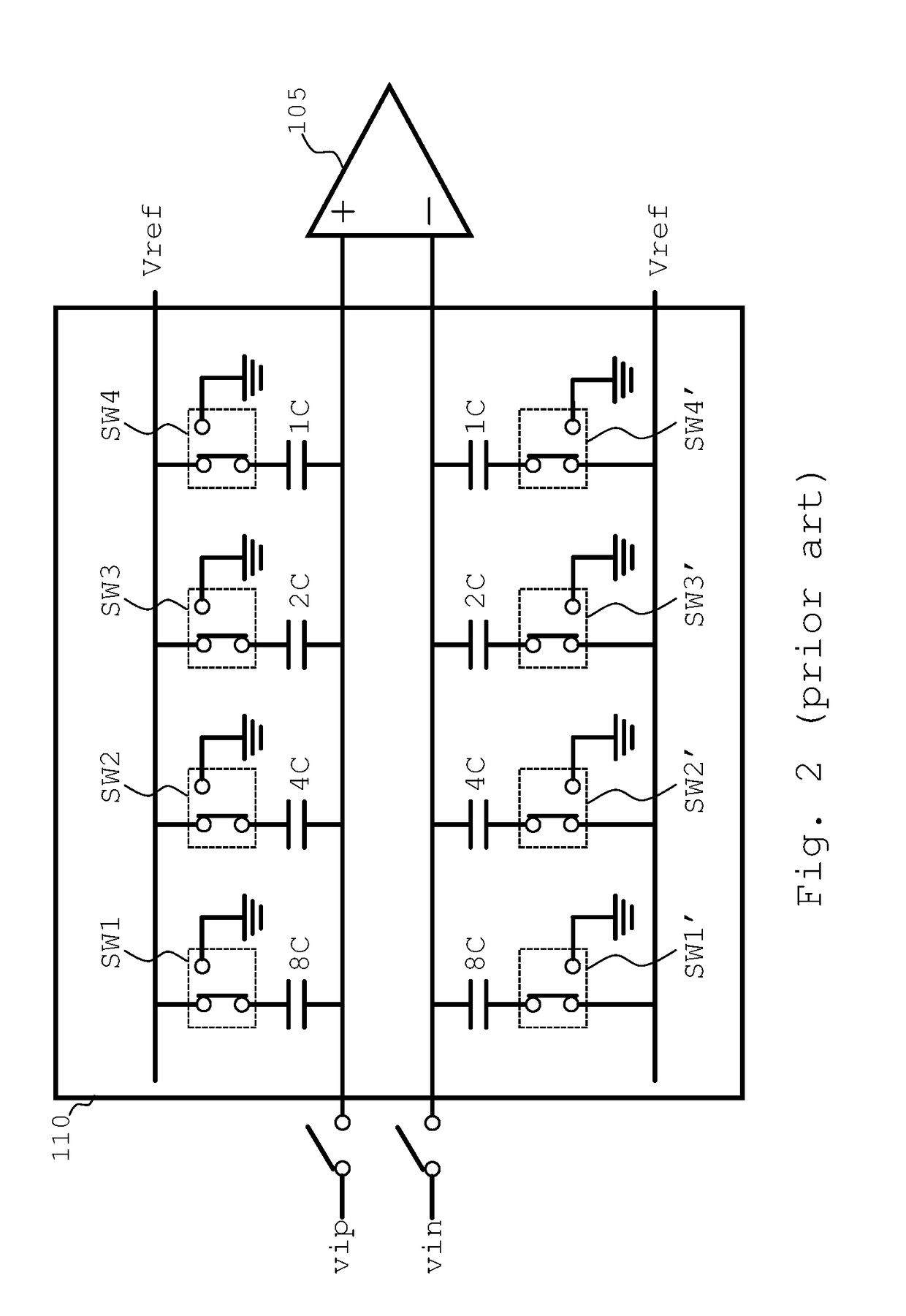 Charge-Redistribution Successive Approximation ADC and Control Method Thereof