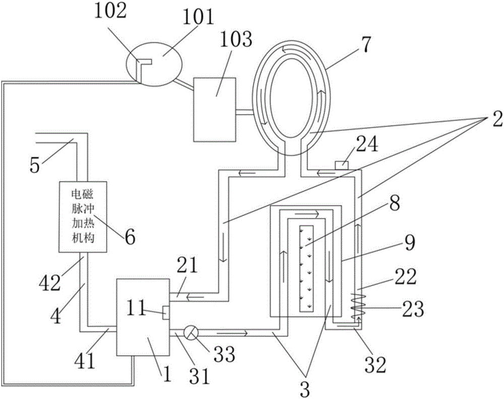 High-frequency pulse magnetic field sterilizing constant temperature heating device arranged on toilet cover, and toilet