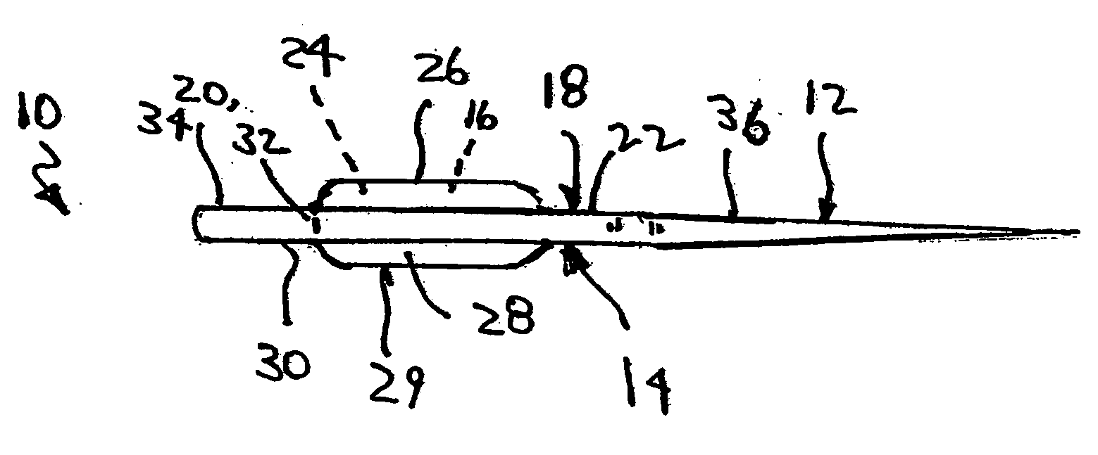 Throwaway toothpick containing a single dose of mouthwash