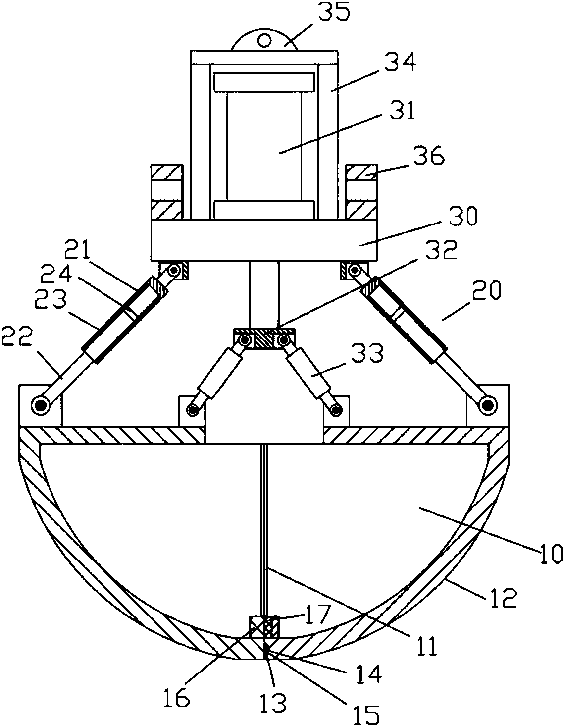 A hydraulic sludge grab