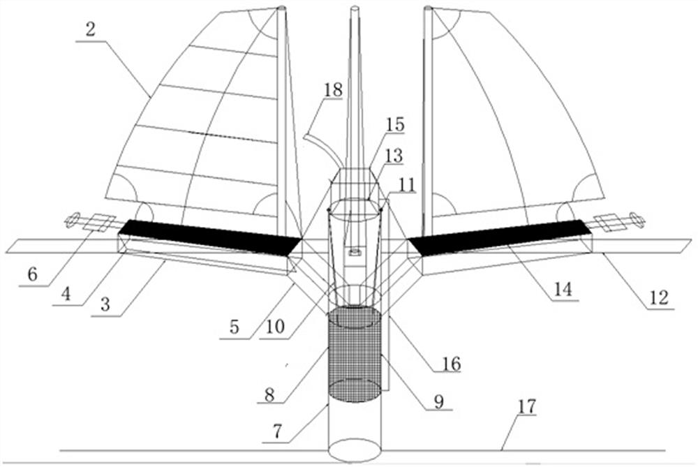 A wind energy cyanobacteria automatic collection equipment