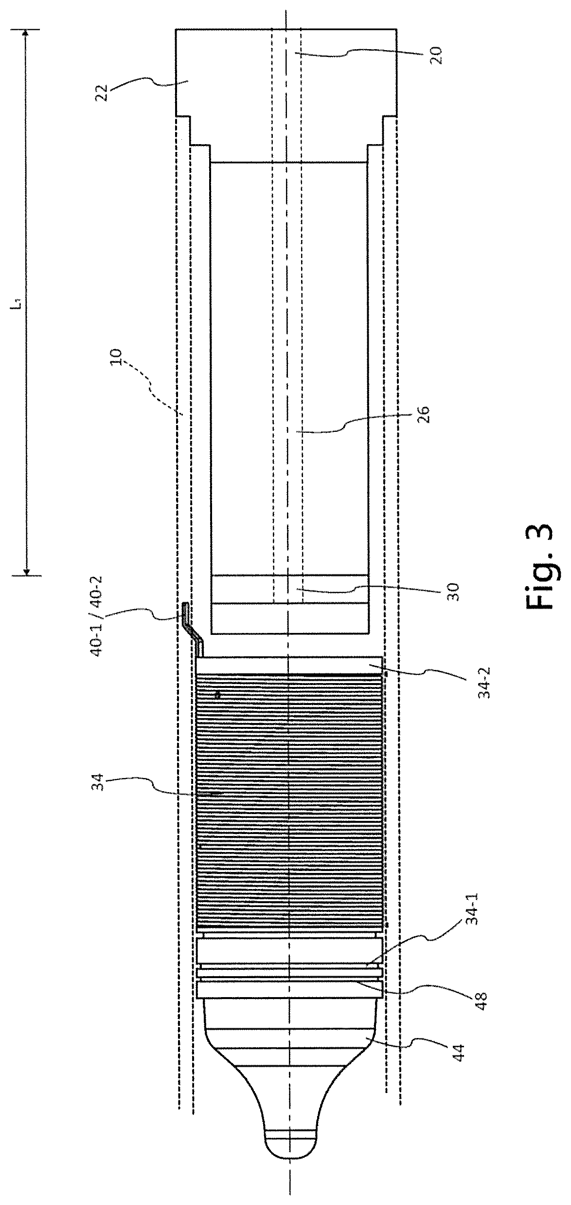 Device for projecting a projectile by compressed air using electromagnetic piston compression, associated control method