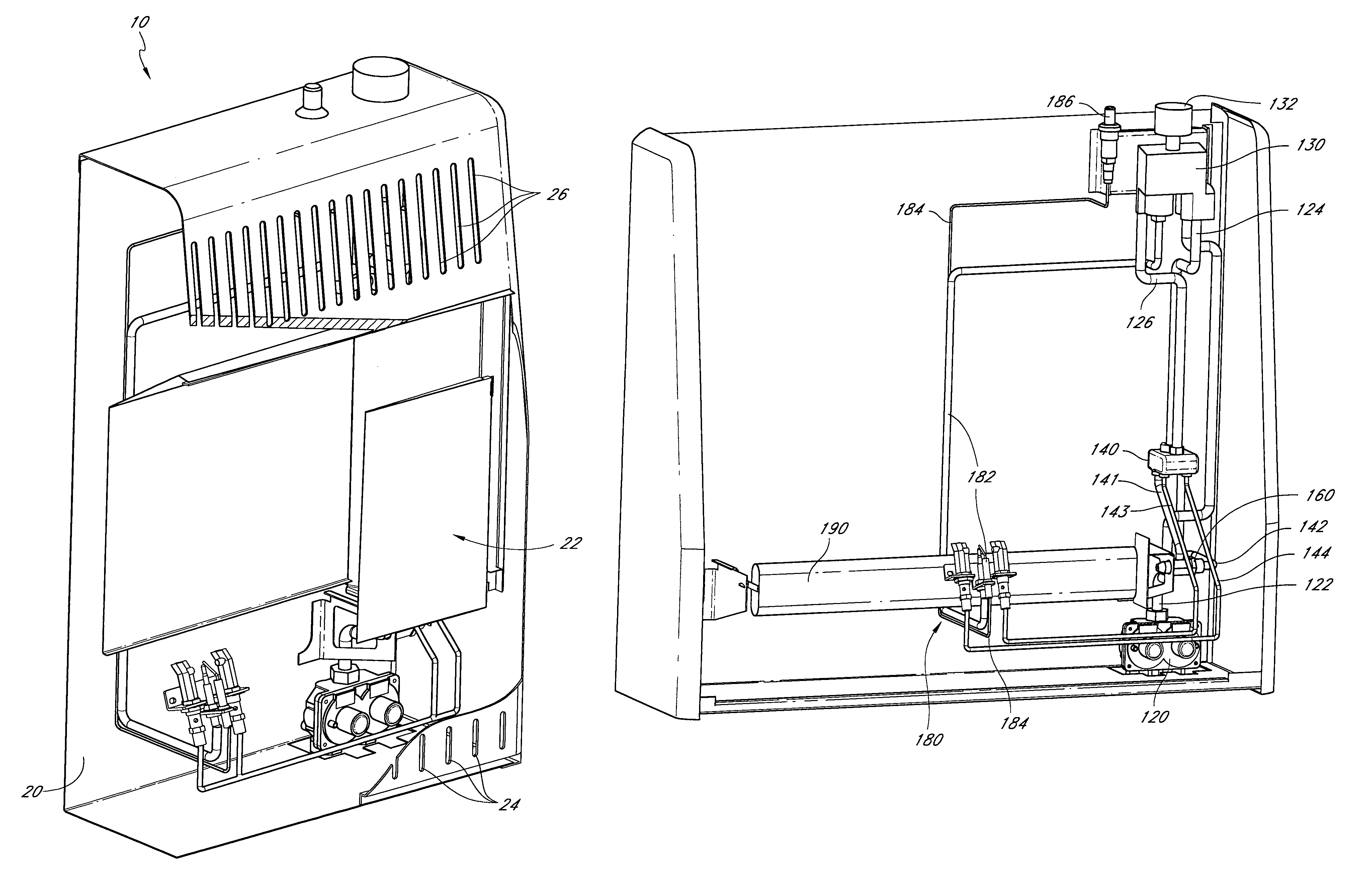 Heater configured to operate with a first or second fuel