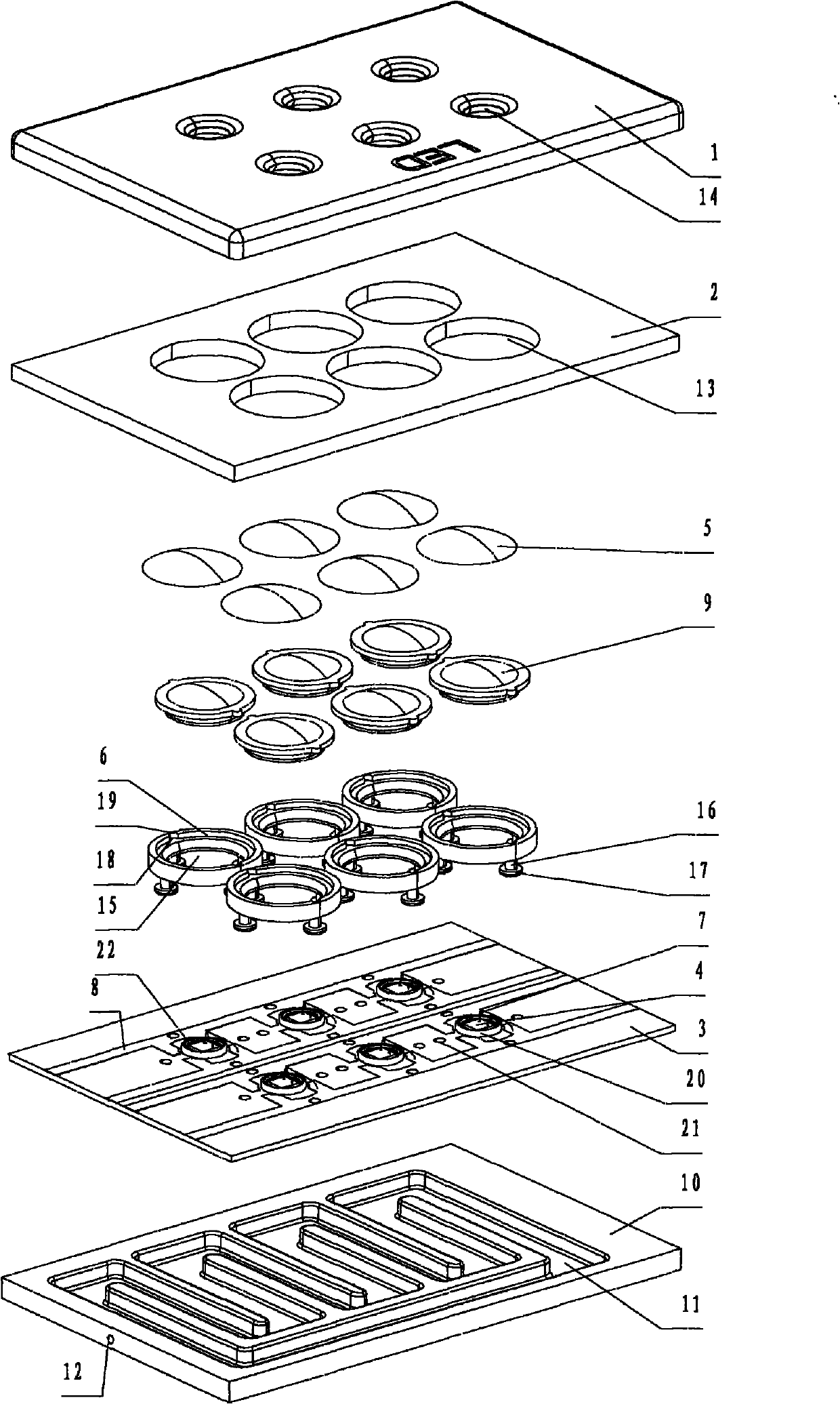 LED (Light Emitting Diode) integrated structure with cooler