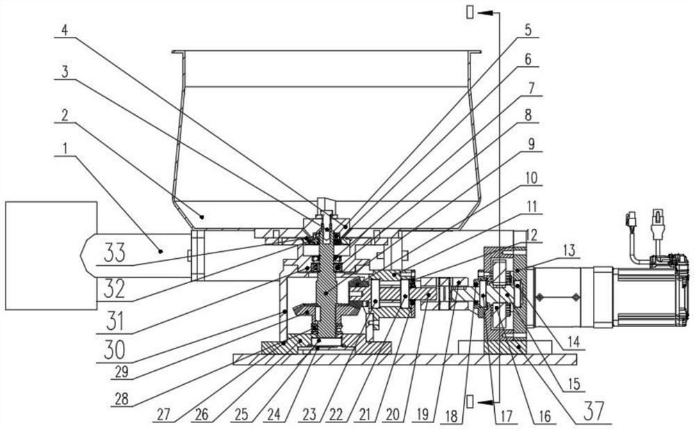 Vertical stirring and conveying structure