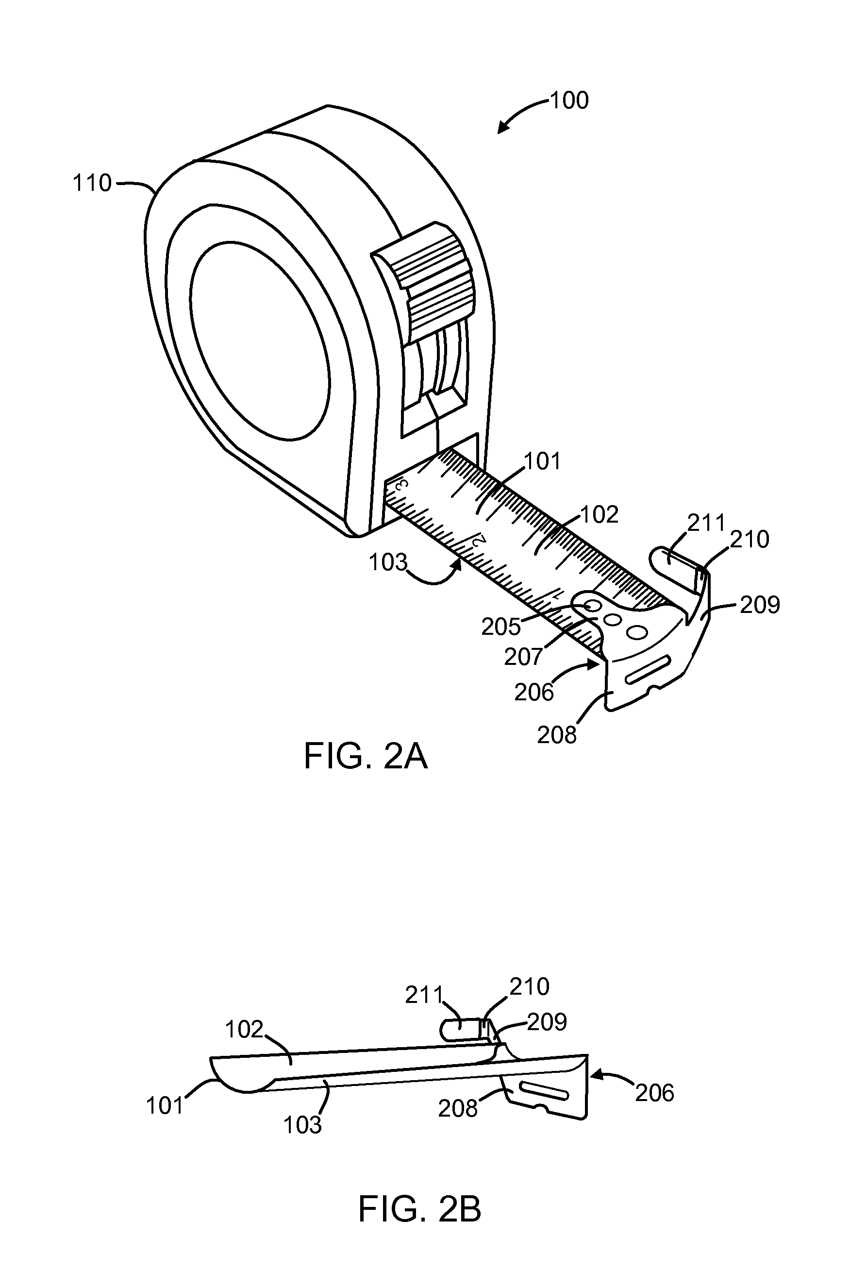 Tape measure endpiece