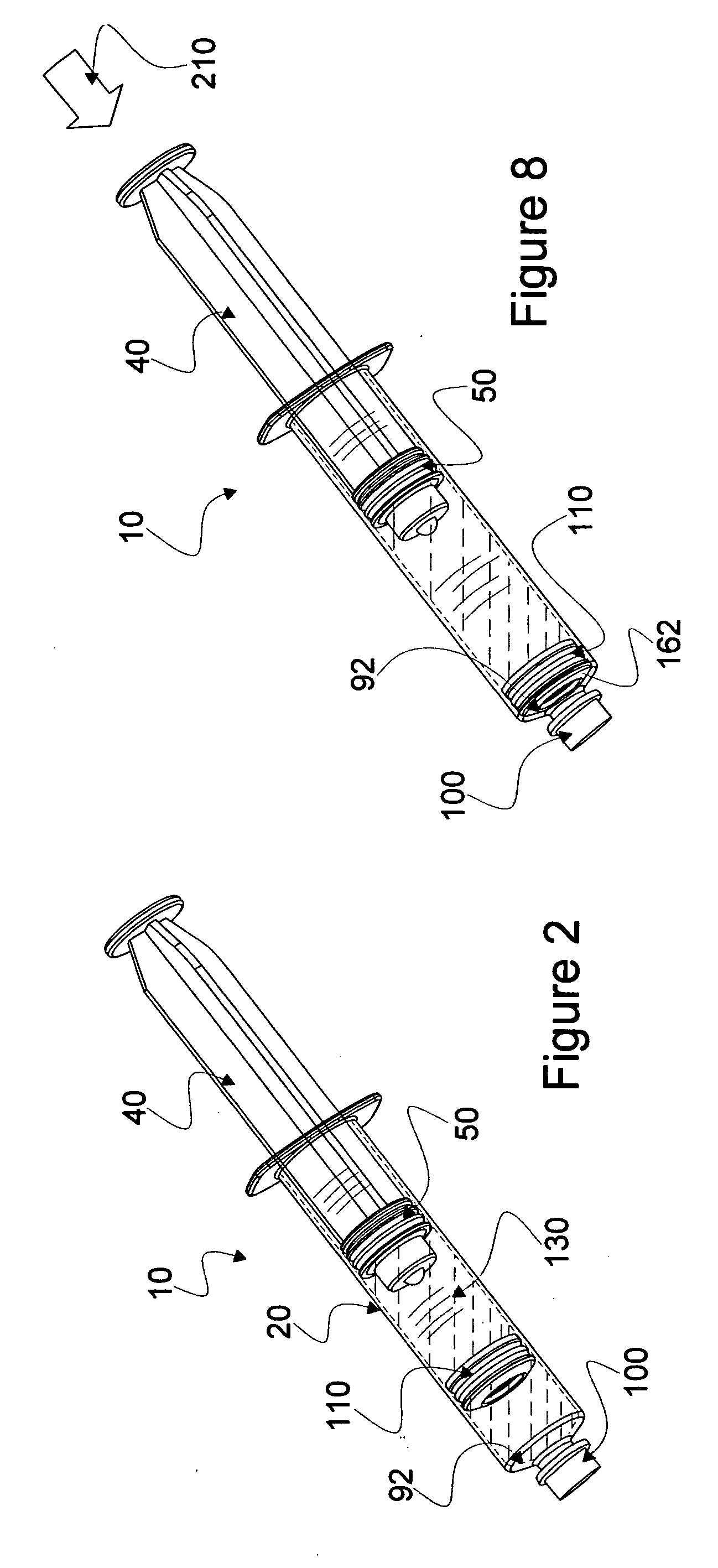 Mixing syringe with and without flush