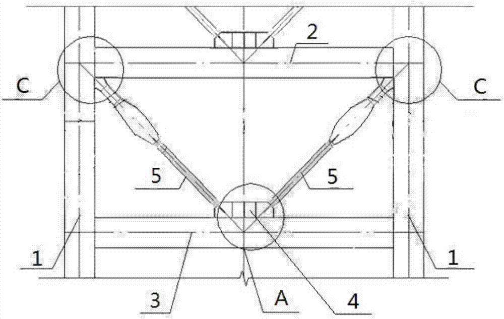 An anti-seismic structure of a super high-rise building with constrained support and its manufacturing method