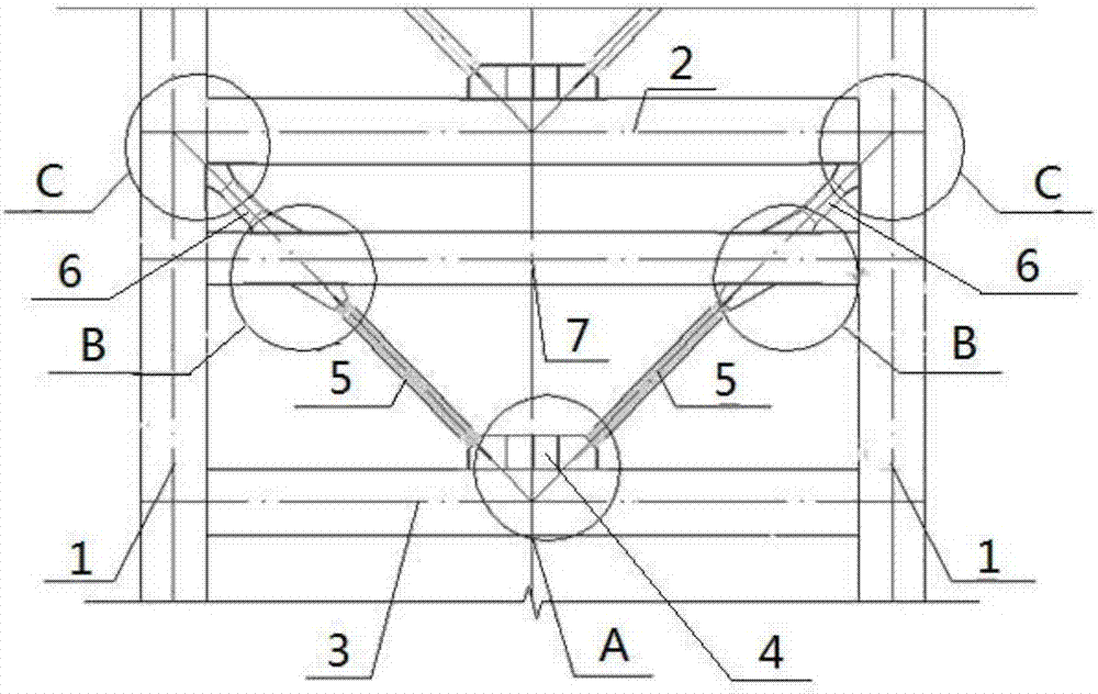 An anti-seismic structure of a super high-rise building with constrained support and its manufacturing method