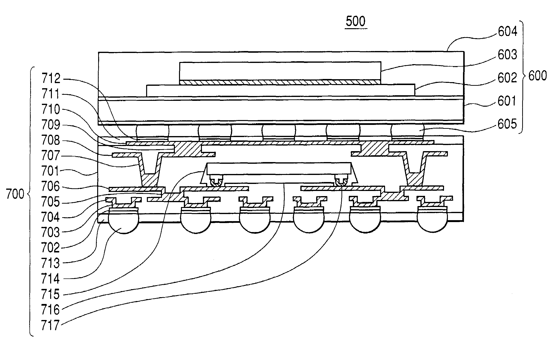 Laminated semiconductor package