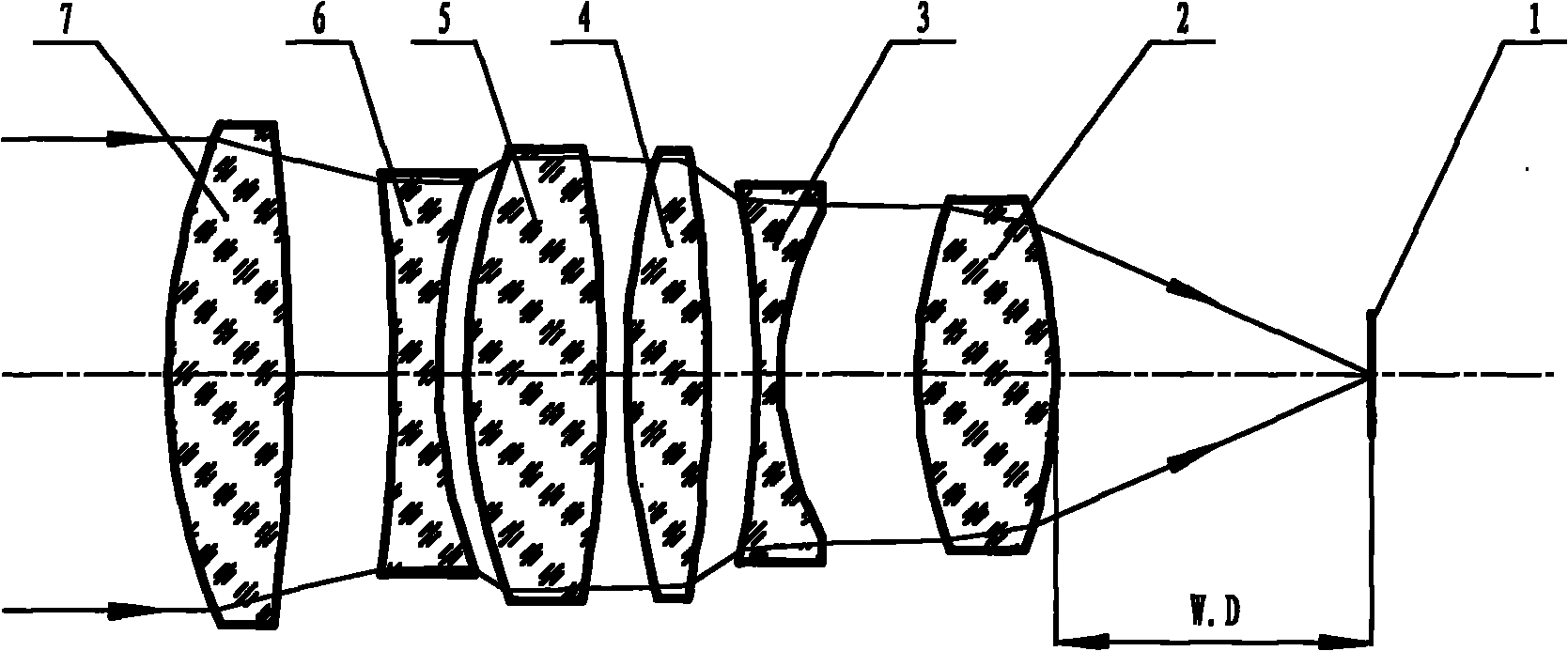 CaF2-free medium flat-field apochromatic metallographic microobjective