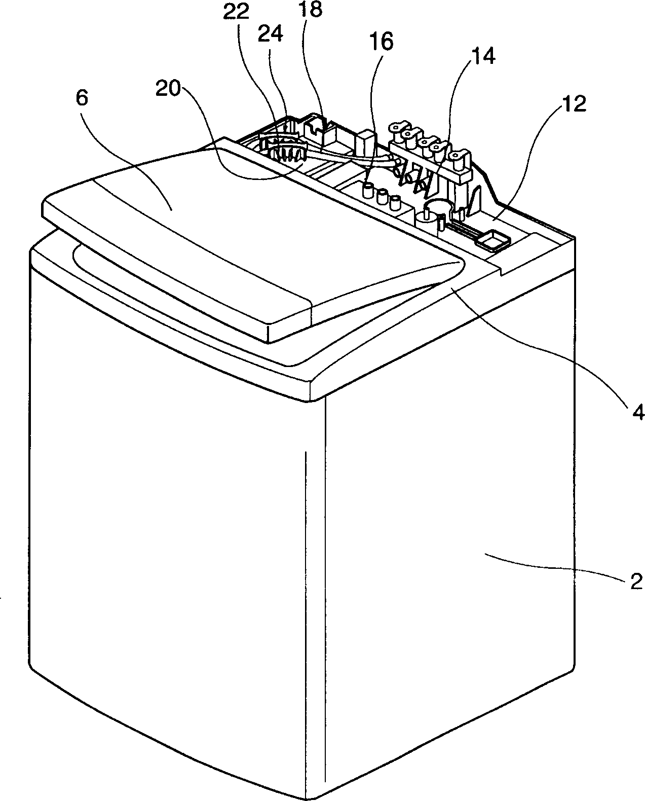 Connecting hose support device for washing machine