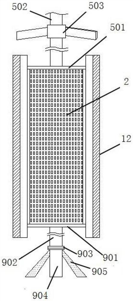 Impurity filtering auxiliary device and method for urban sewage treatment