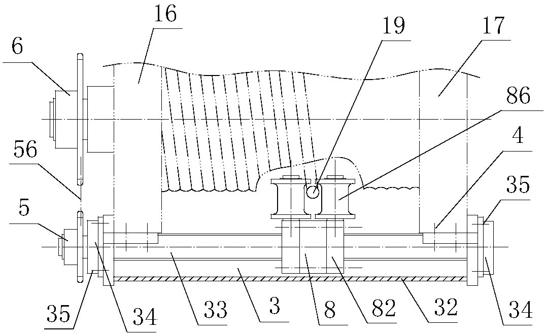 Rope guide device with adjustable rope guide device and pressing wheel type rope pressing device