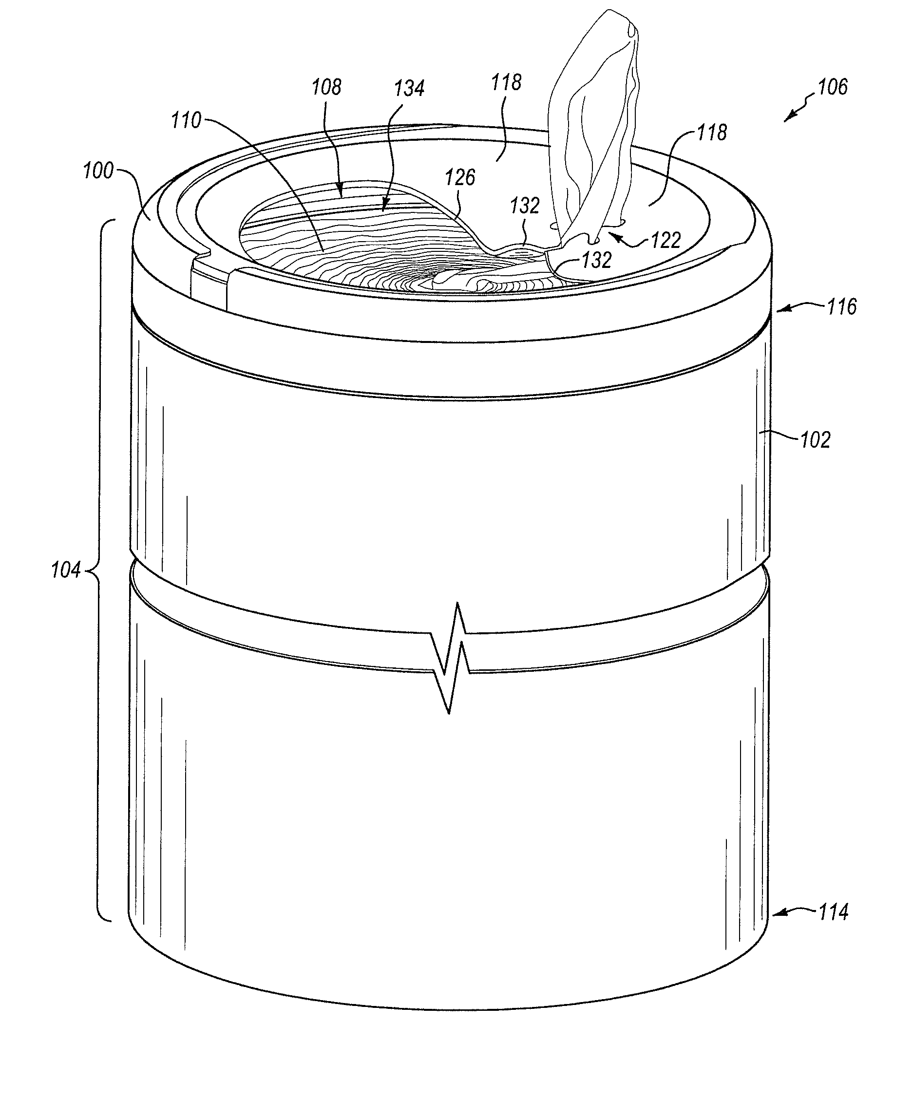 Disinfecting wipes dispenser