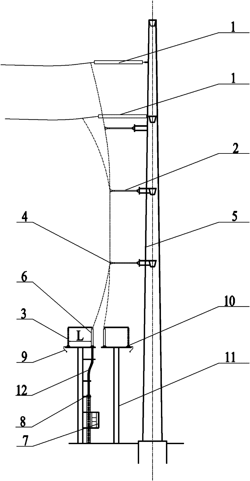 Tower arrangement structure at cable terminal