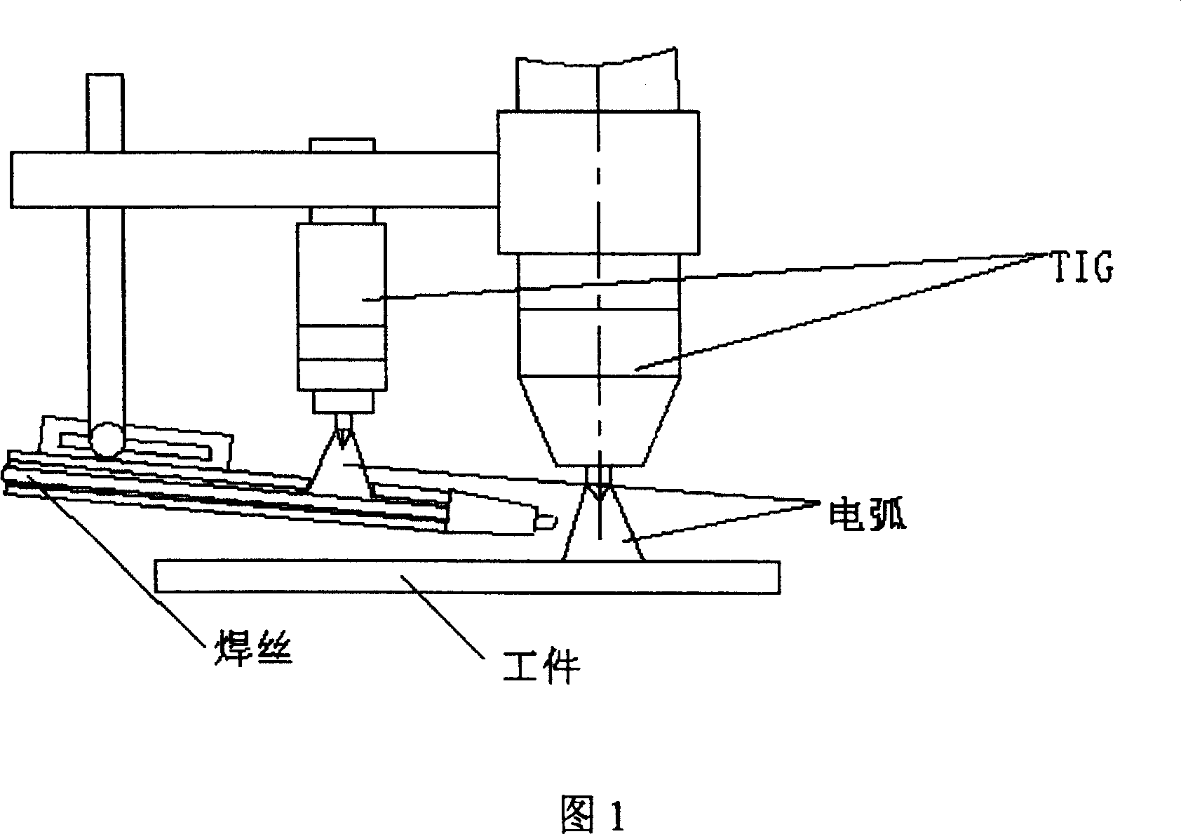 Argon arc preheating wire welding method