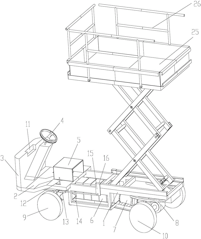 Multi-functional electric transporter used for hillside orchard