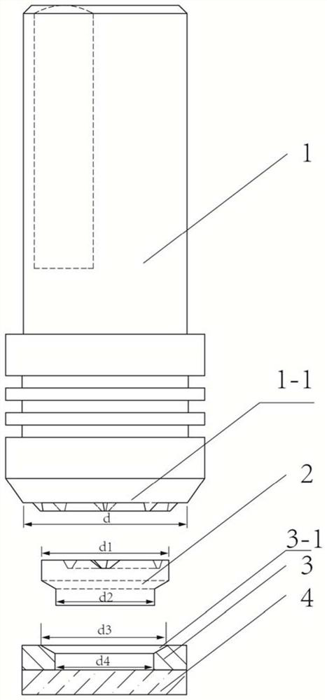 A metal and thermoplastic composite material riveting and welding integrated friction spot welding method