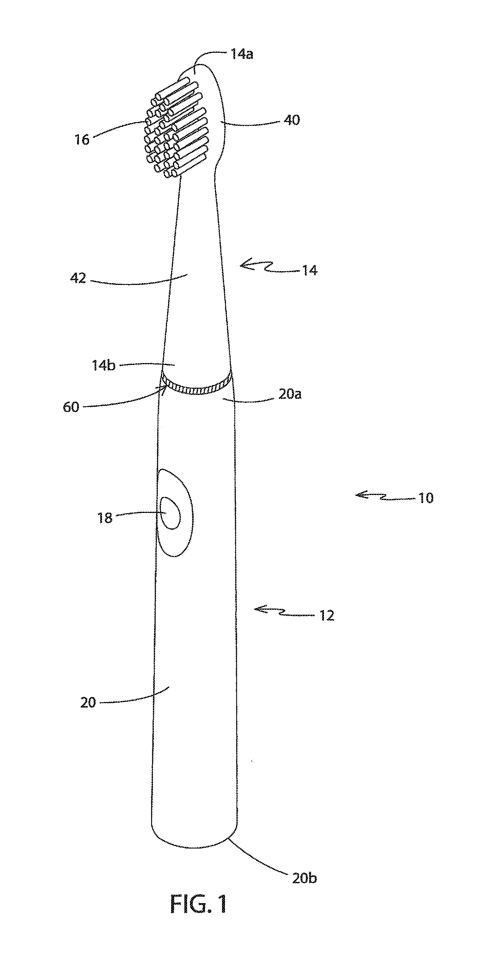 Vibrating toothbrush and a replaceable brush head for use with the same