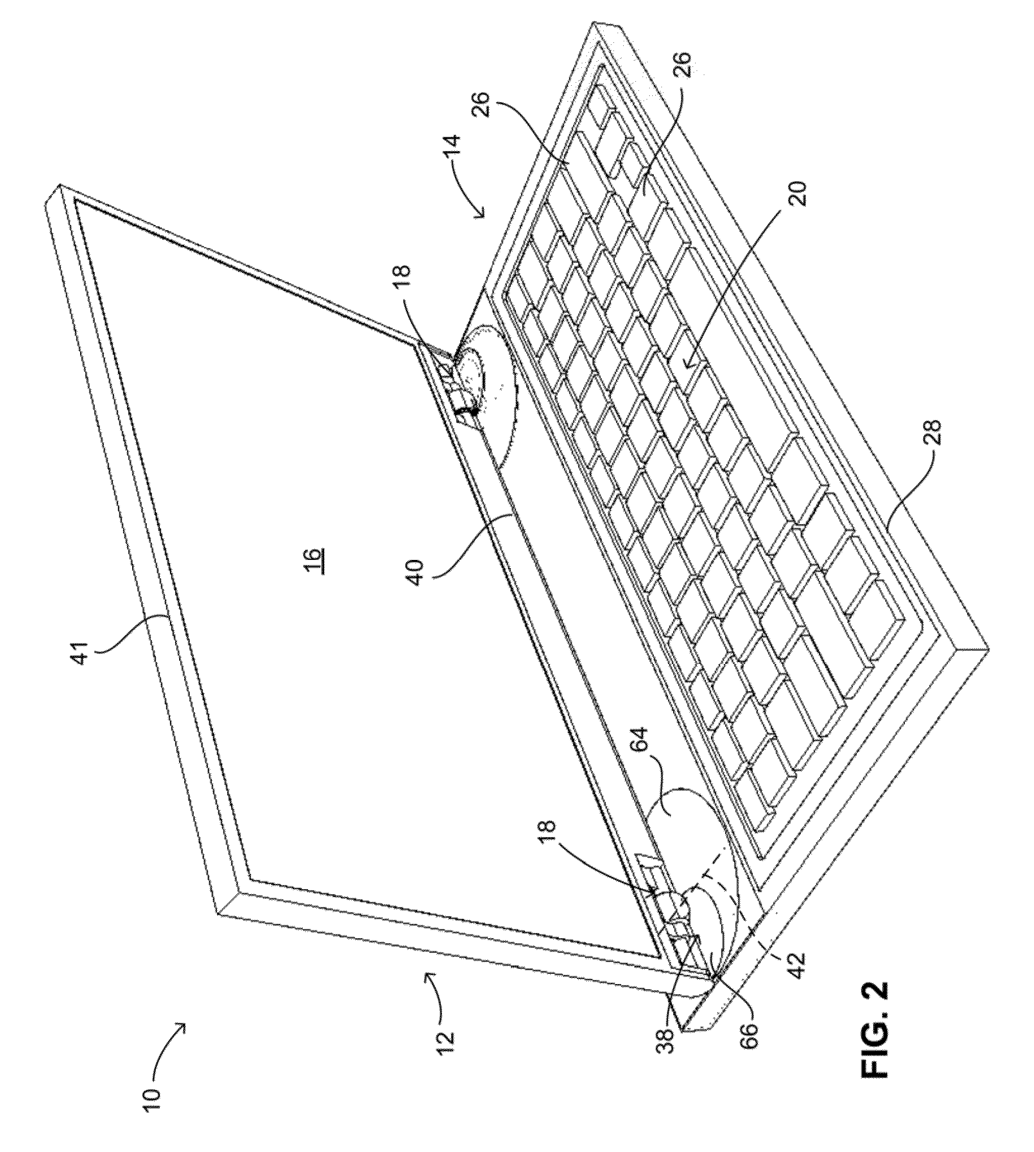 Coupling element for hinged electronic device