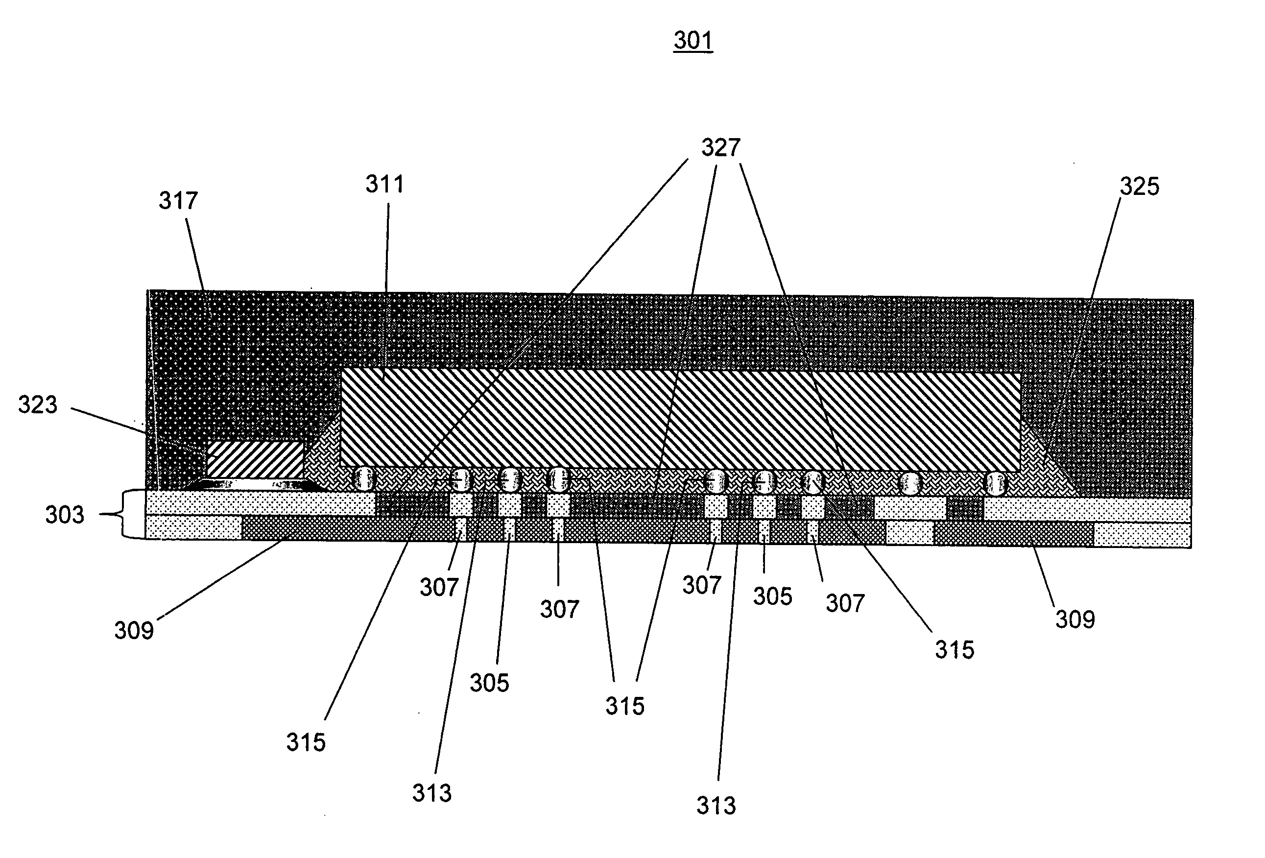 Flip chip shielded RF I/O land grid array package