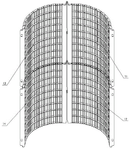 Concave plate screen of combine harvester and concave plate screen device