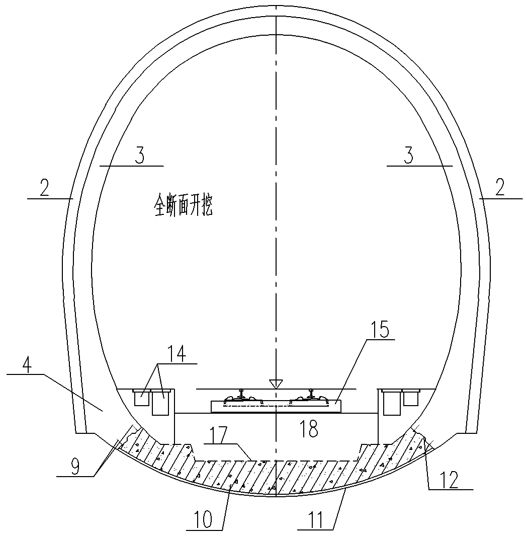 Drilling and blasting tunnel structure adopting prefabricated inverted arch