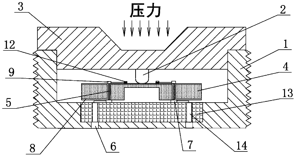 Graphene high-pressure pressure sensor based on cross beam structure