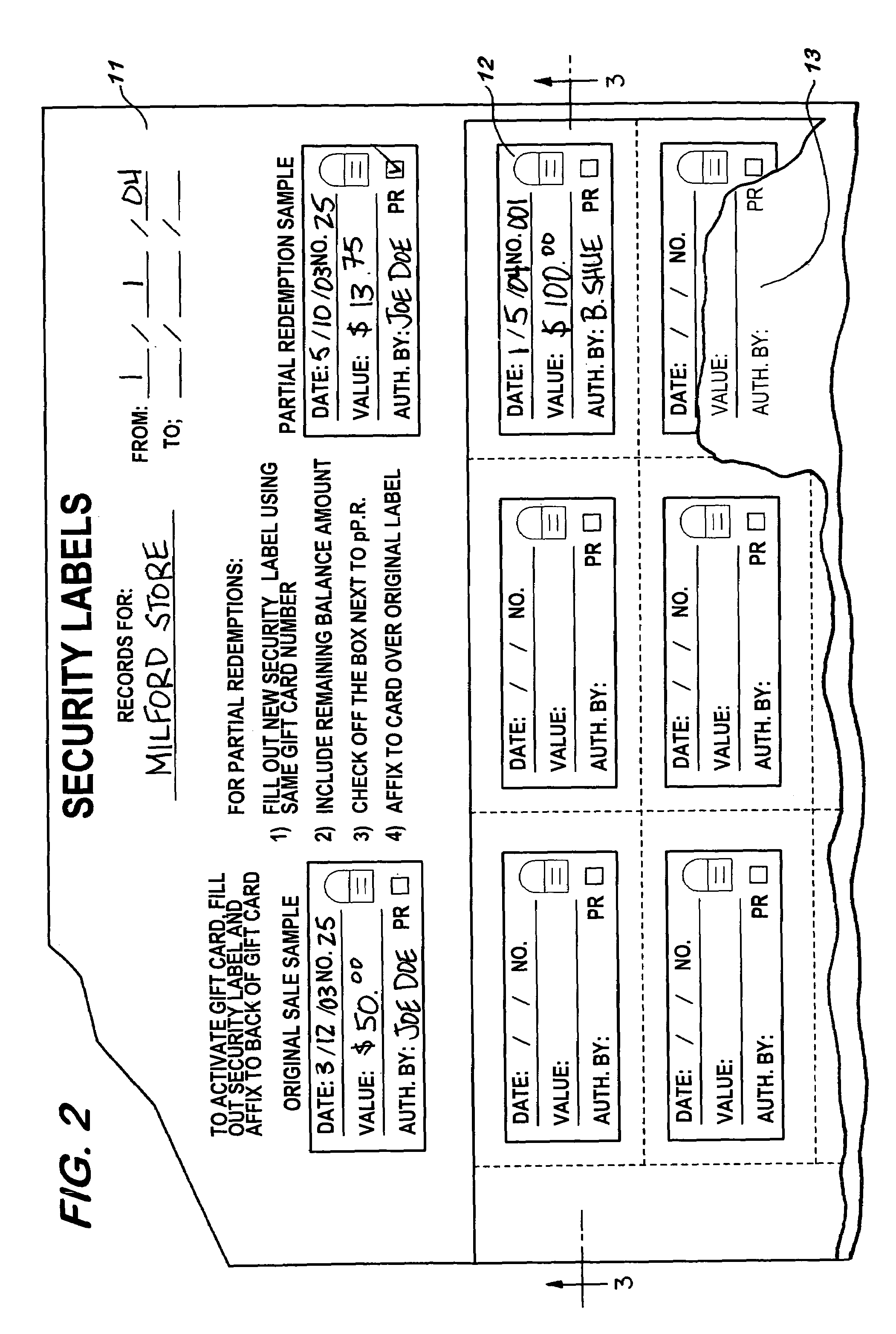 Gift card assembly and method