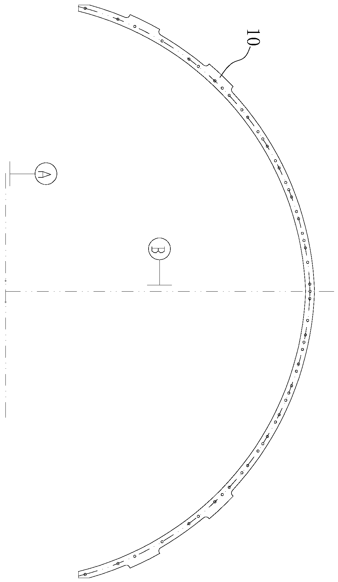 Machining method for series holes of large-size thin-walled bow-shaped part