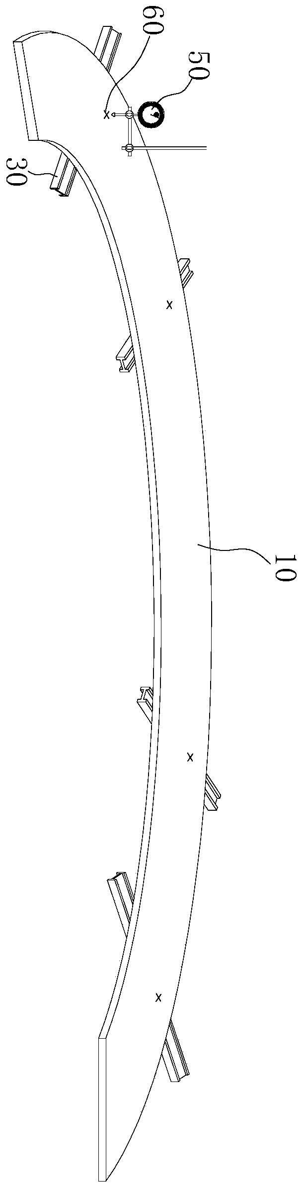 Machining method for series holes of large-size thin-walled bow-shaped part